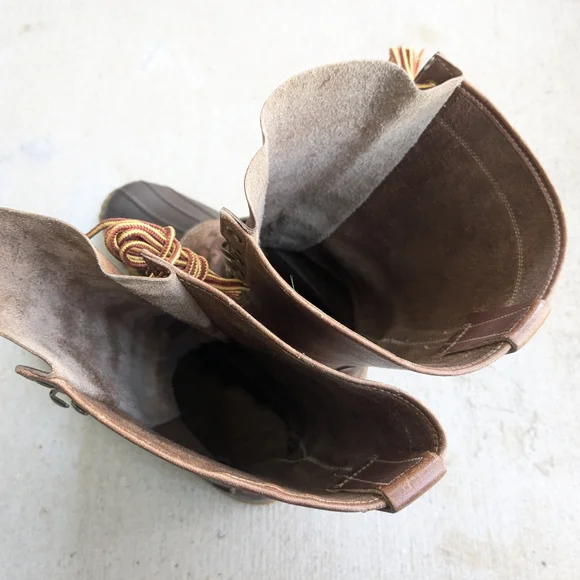 L.L. Bean Duck Boots Men 9 M Btown Leather Rubber - Picture 9 of 16
